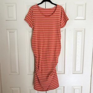 Isabel Maternity by Ingrid & Isabel Maternity Dress - Orange/White Stripe XL